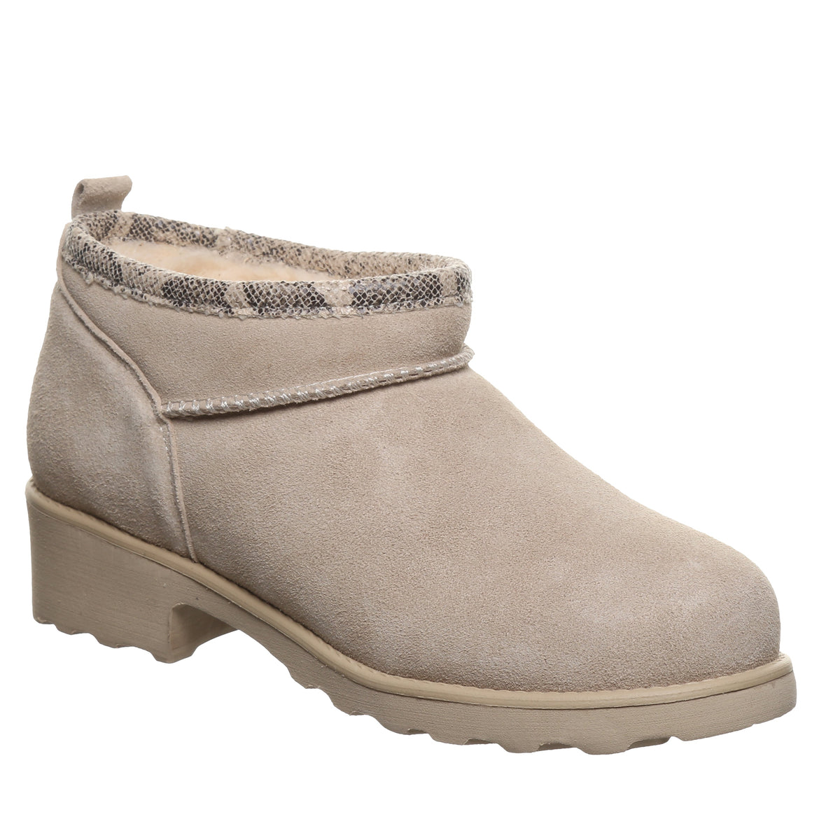 Sienna Heeled Booties in Oat