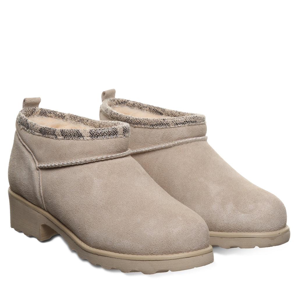 Sienna Heeled Booties in Oat
