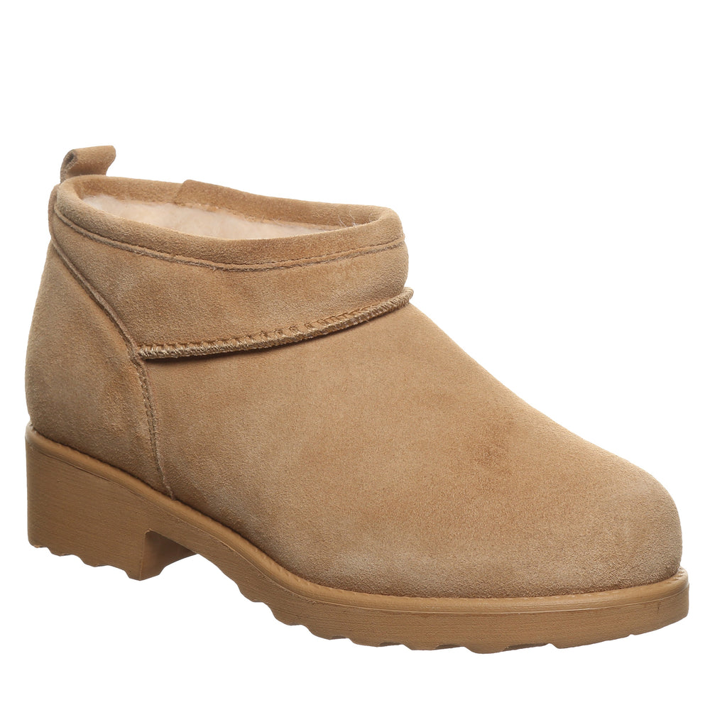 Sienna Heeled Suede Booties in Iced Coffee