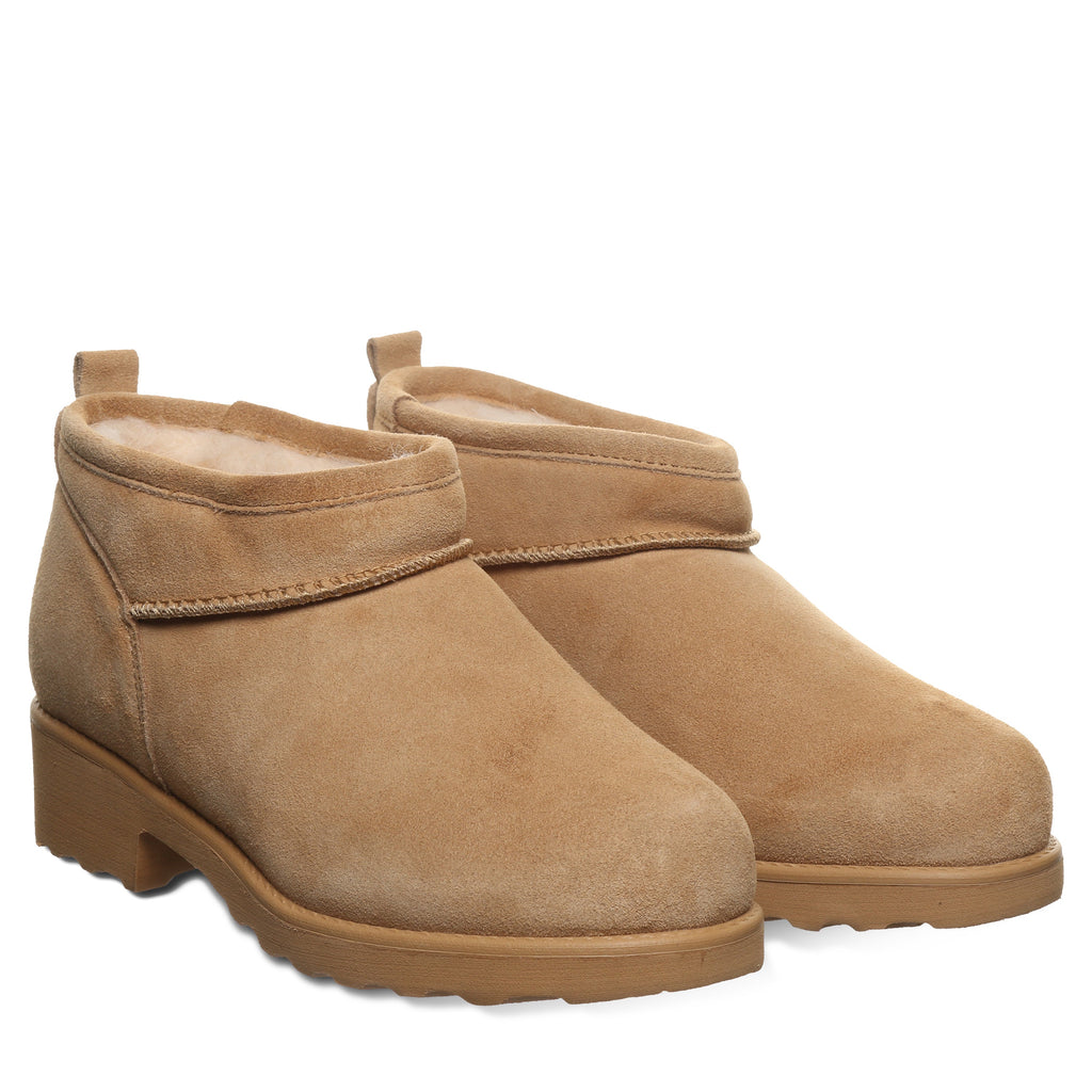 Sienna Heeled Suede Booties in Iced Coffee
