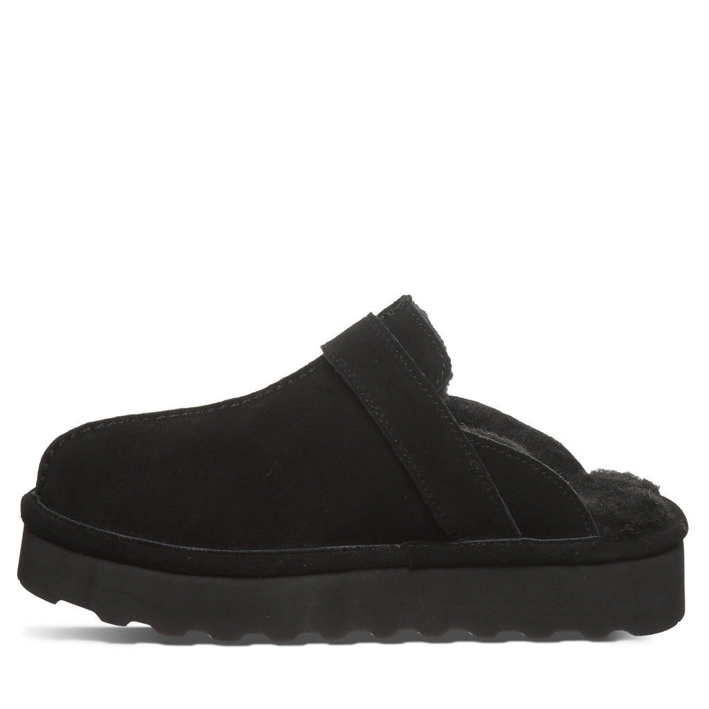 Moxie Buckle Platform Clogs in Black