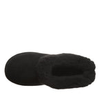 Brina Plush Collar Clog Slippers in Black