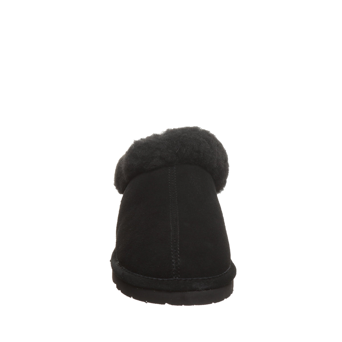 Brina Plush Collar Clog Slippers in Black