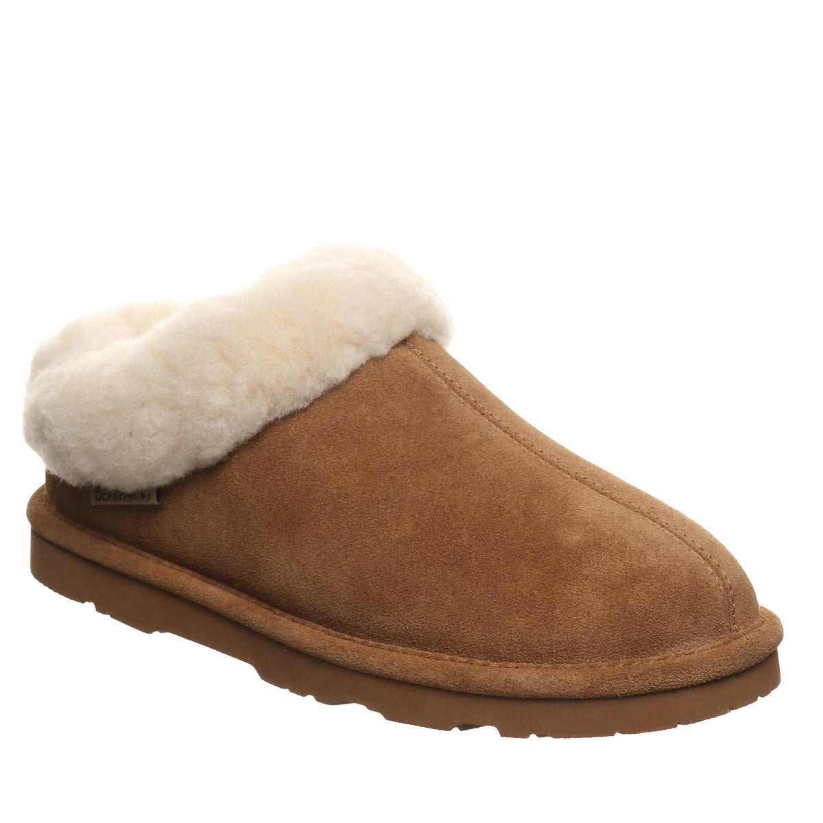 Brina Faux Fur Collar Slippers in Hickory