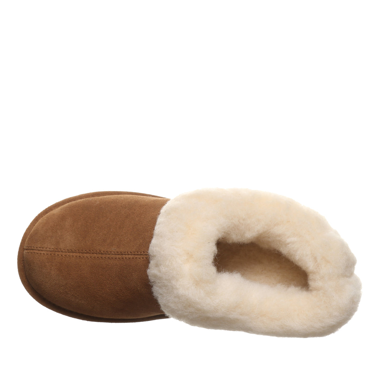 Brina Faux Fur Collar Slippers in Hickory