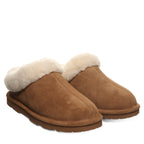 Brina Faux Fur Collar Slippers in Hickory