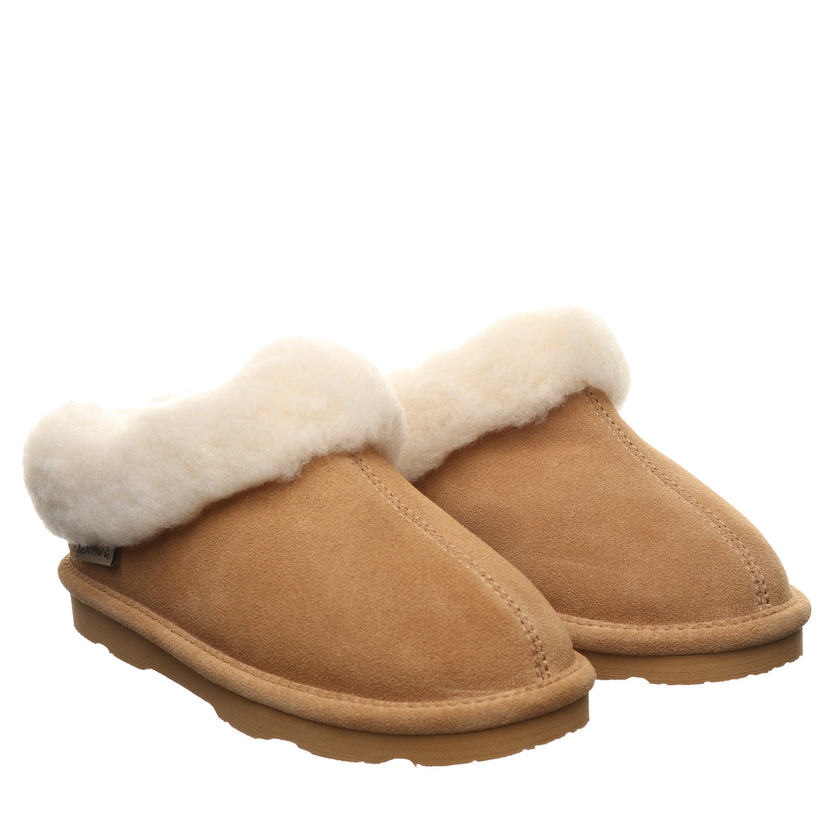 Brina Youth Suede Slippers in Iced Coffee
