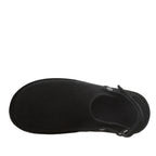 Brooke Adjustable Strap Suede Clogs in Black