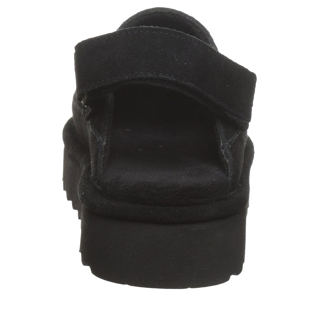 Brooke Adjustable Strap Suede Clogs in Black