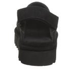 Brooke Adjustable Strap Suede Clogs in Black