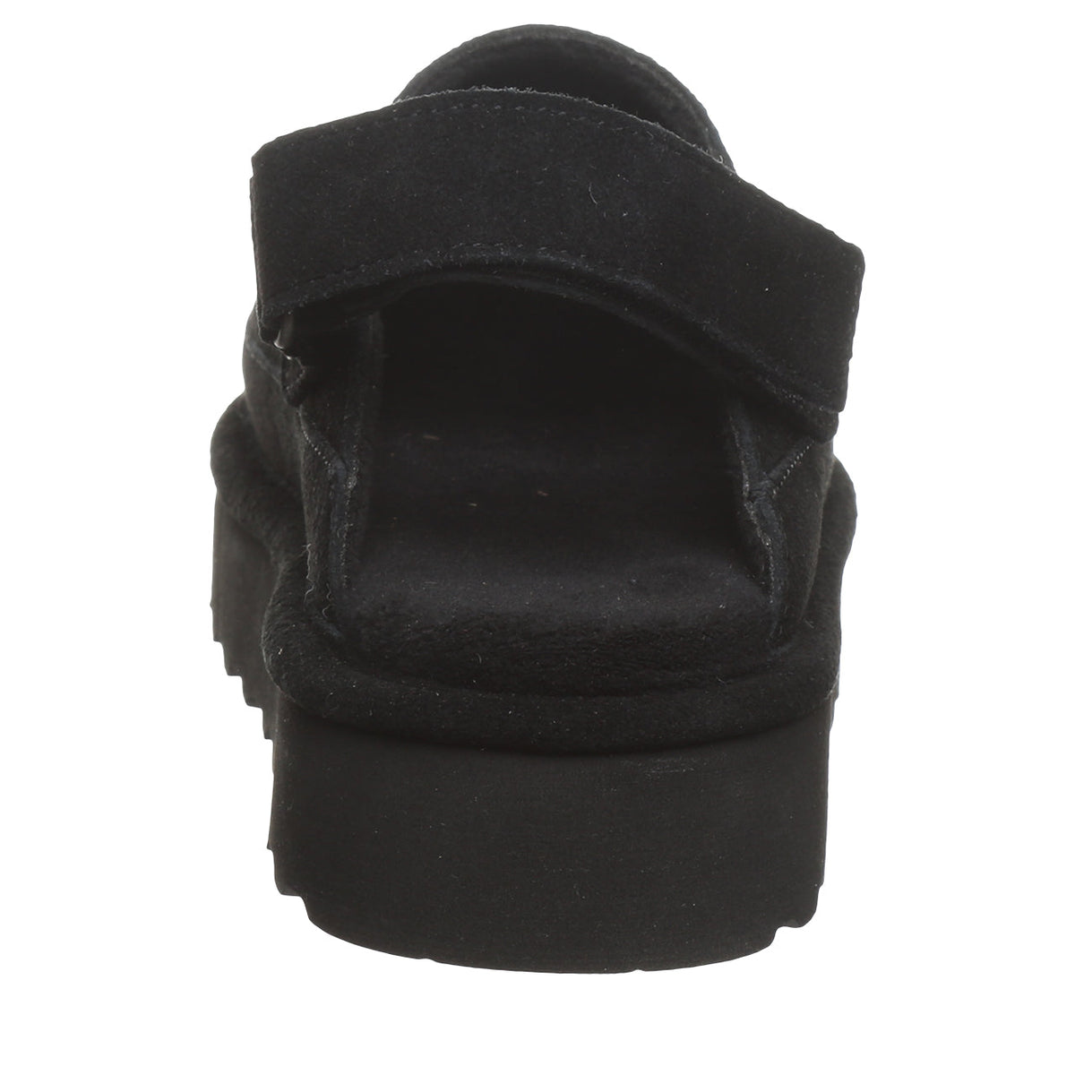 Brooke Adjustable Strap Suede Clogs in Black