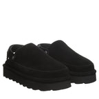 Brooke Adjustable Strap Suede Clogs in Black