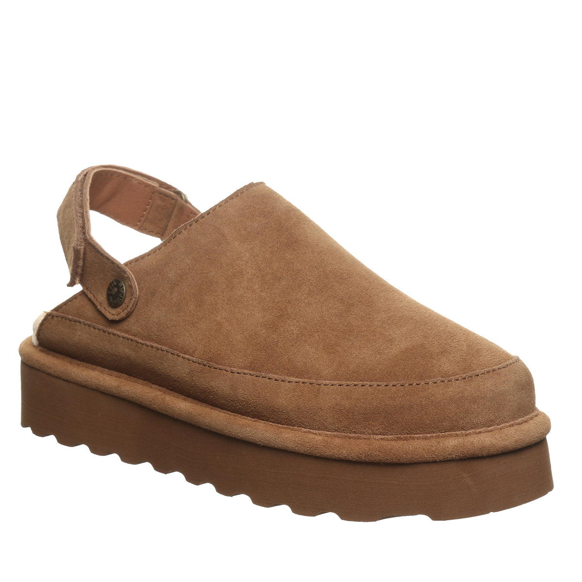 Brooke Convertible Strap Suede Clogs in Hickory