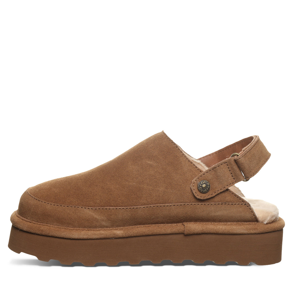 Brooke Convertible Strap Suede Clogs in Hickory