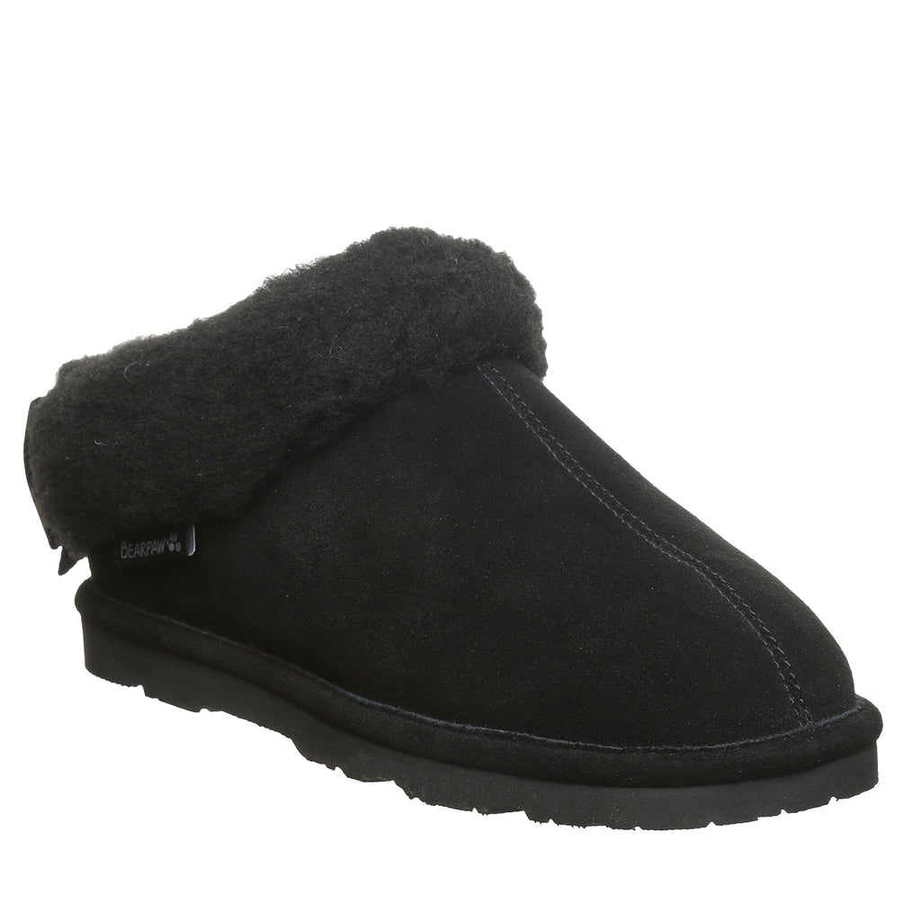 Delanie Faux Fur Slippers in Black