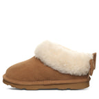 Delanie Youth Faux Fur Slippers in Hickory