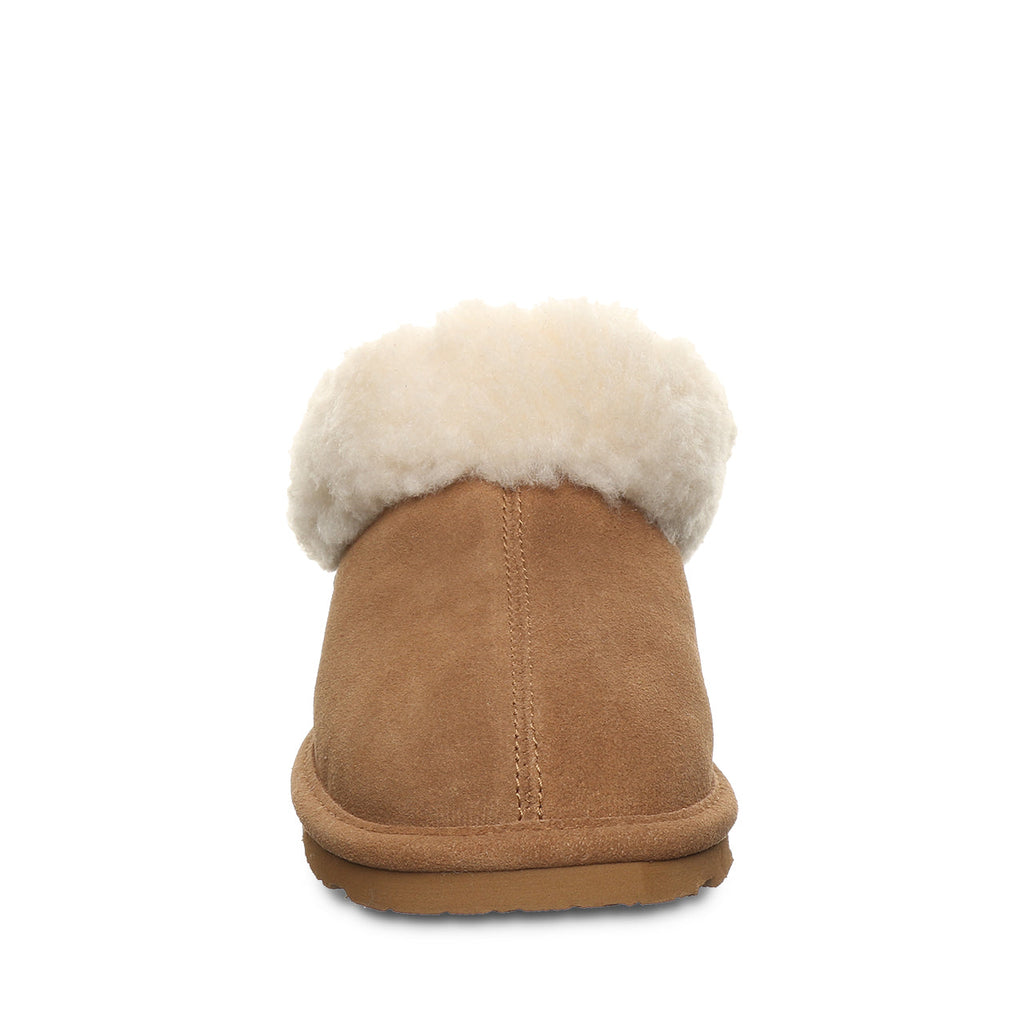 Delanie Youth Faux Fur Slippers in Hickory