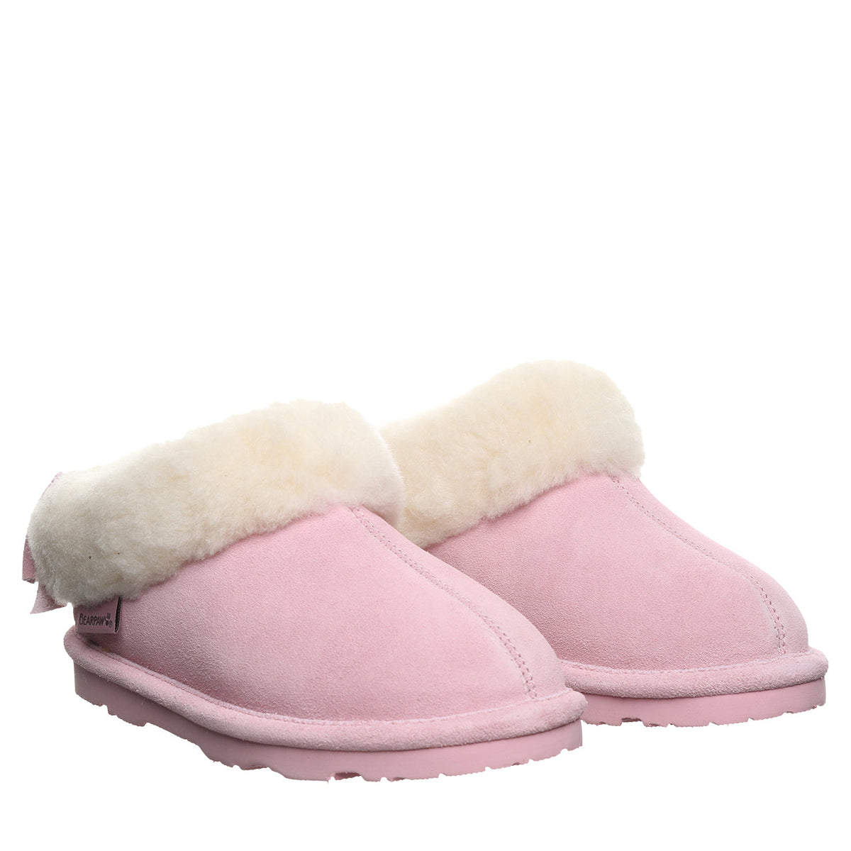 Delanie Youth Bow Slippers in Pink Lemonade