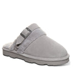 Inez Buckle Detail Slippers in Gray Fog