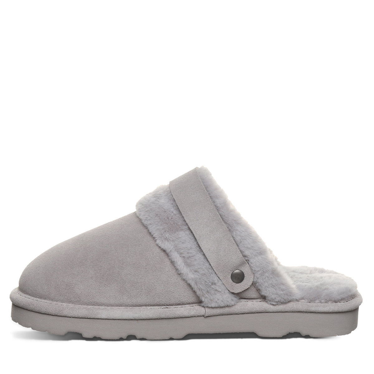 Inez Buckle Detail Slippers in Gray Fog