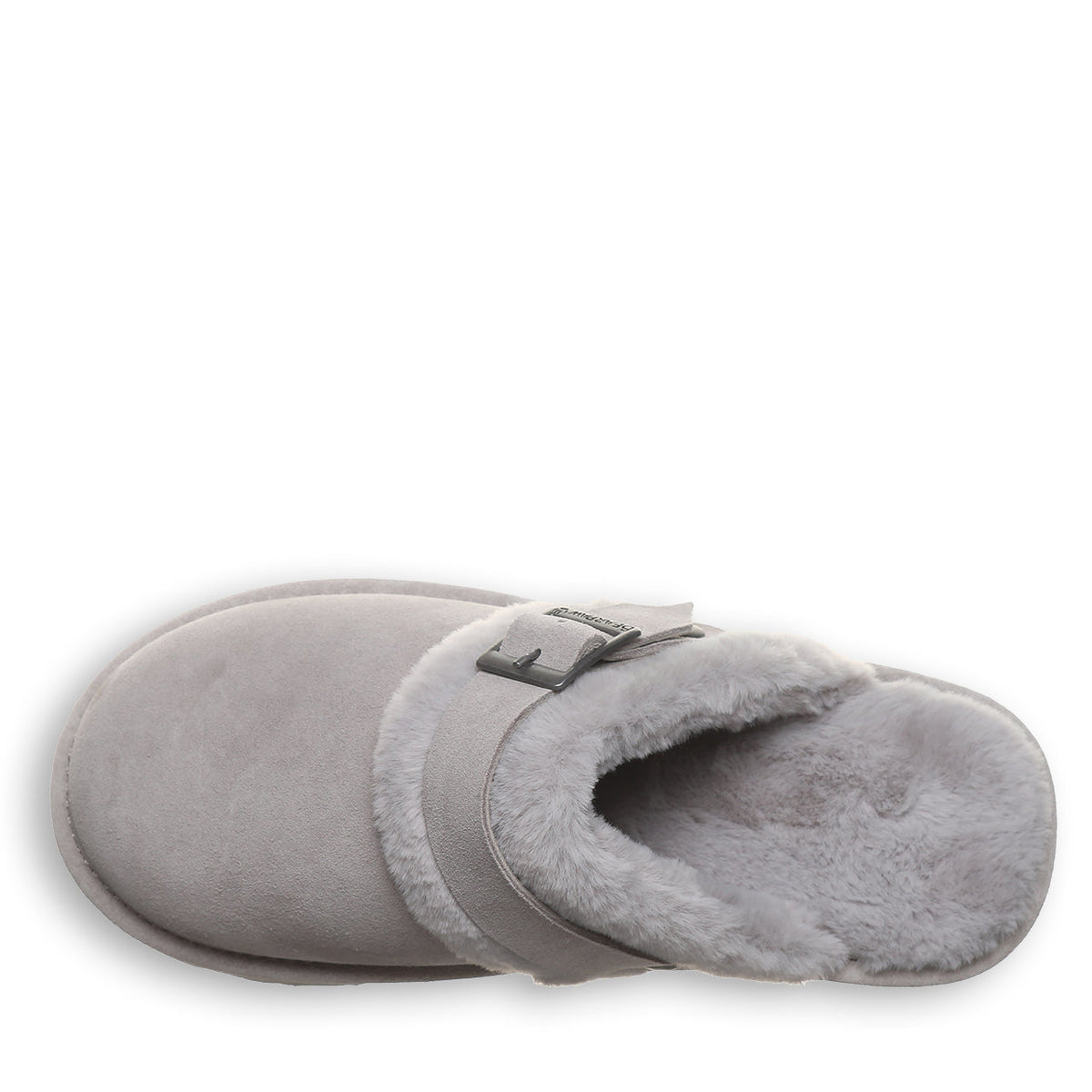 Inez Buckle Detail Slippers in Gray Fog