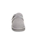 Inez Buckle Detail Slippers in Gray Fog