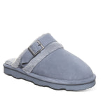 Inez Cozy Scuff Slippers in Blue Fin