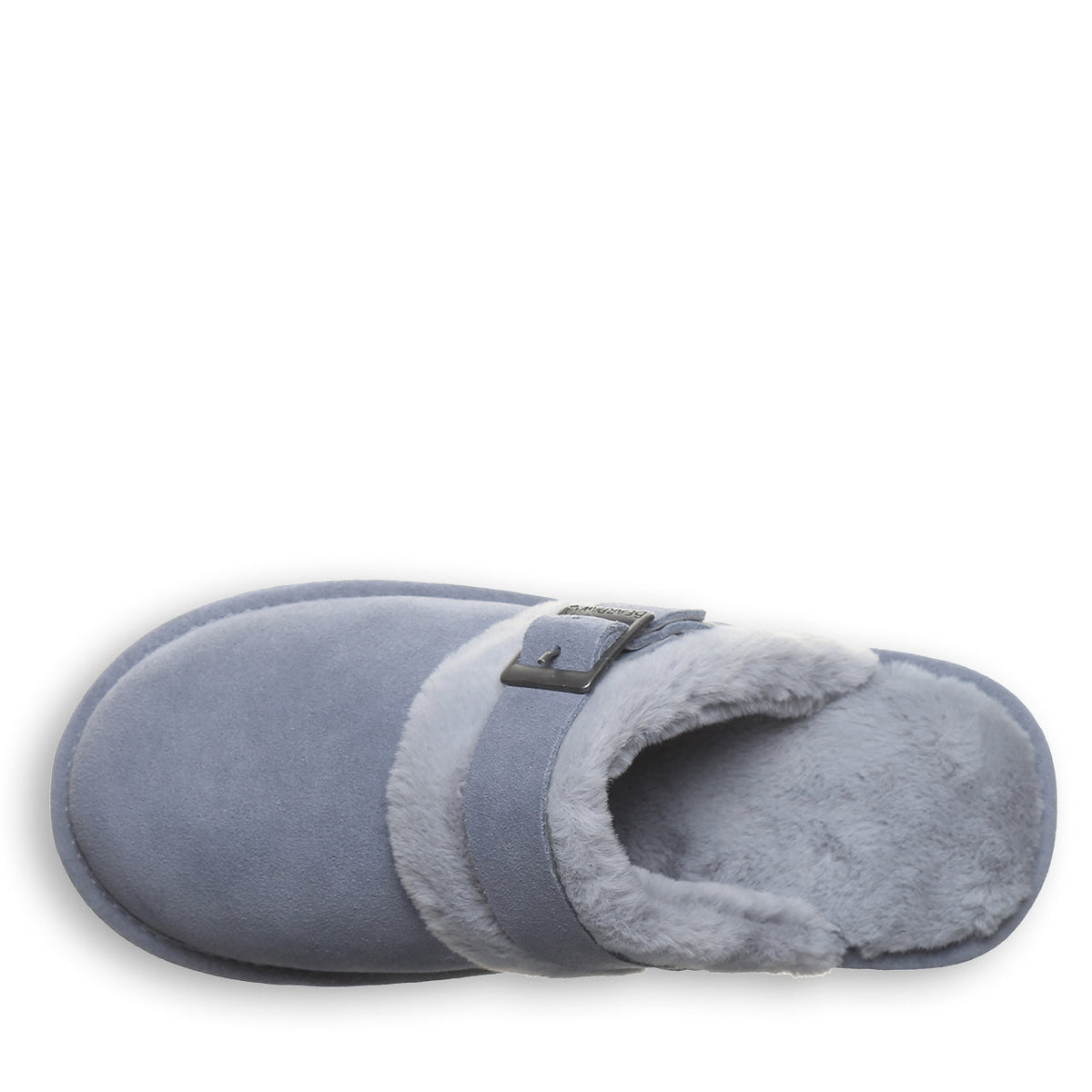 Inez Cozy Scuff Slippers in Blue Fin