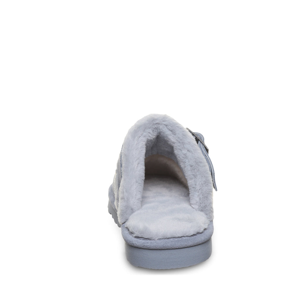 Inez Cozy Scuff Slippers in Blue Fin