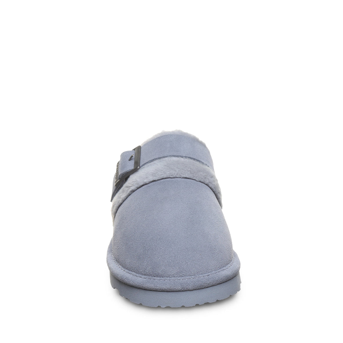 Inez Cozy Scuff Slippers in Blue Fin