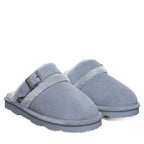 Inez Cozy Scuff Slippers in Blue Fin