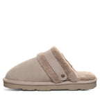 Inez Faux Fur Collar Slippers in Mushroom
