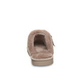 Inez Faux Fur Collar Slippers in Mushroom