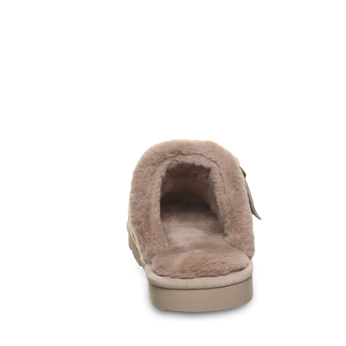 Inez Faux Fur Collar Slippers in Mushroom
