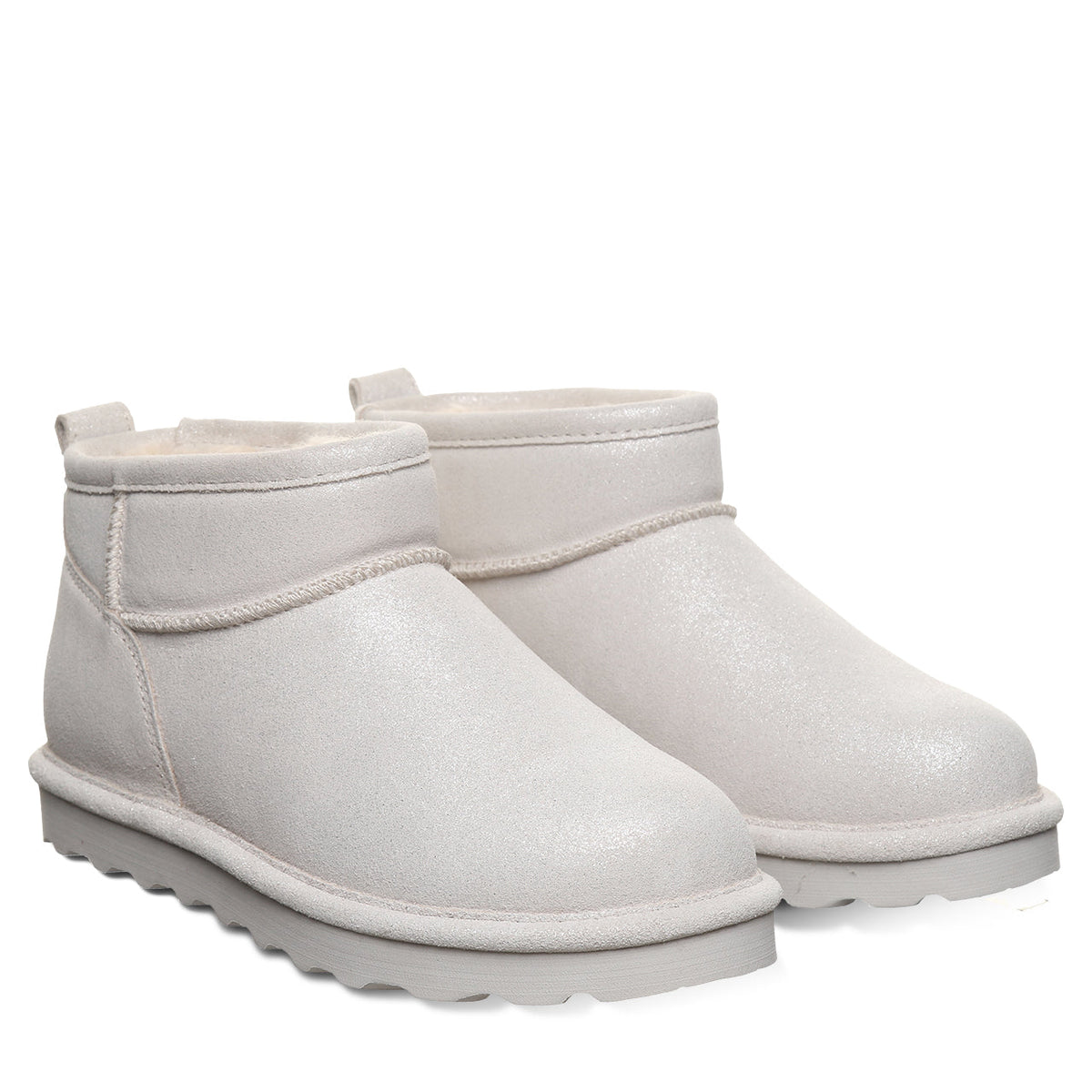 Sparkle Shorty Glitter Boots in Silver
