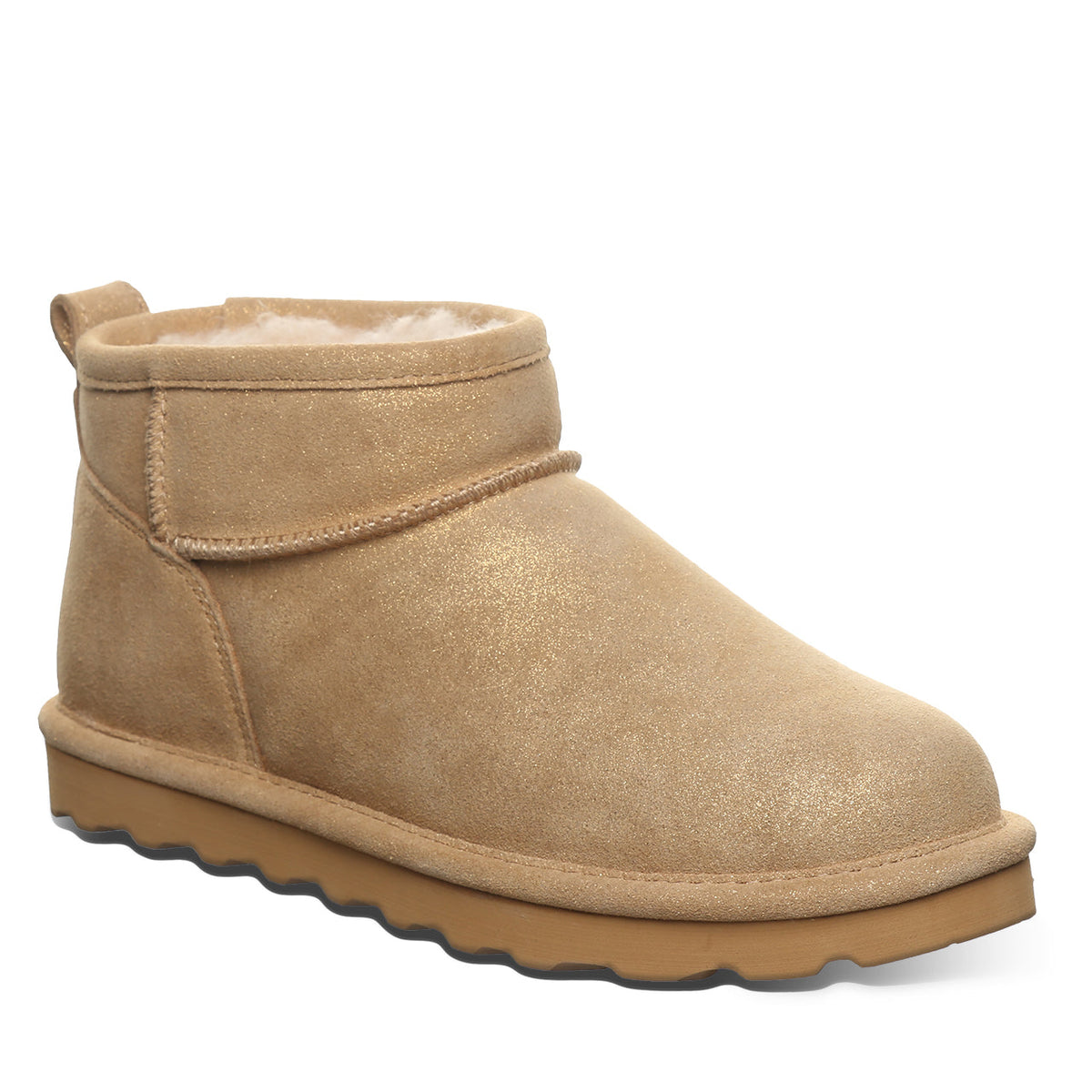 Sparkle Shorty Glitter Ankle Boots in Iced Coffee