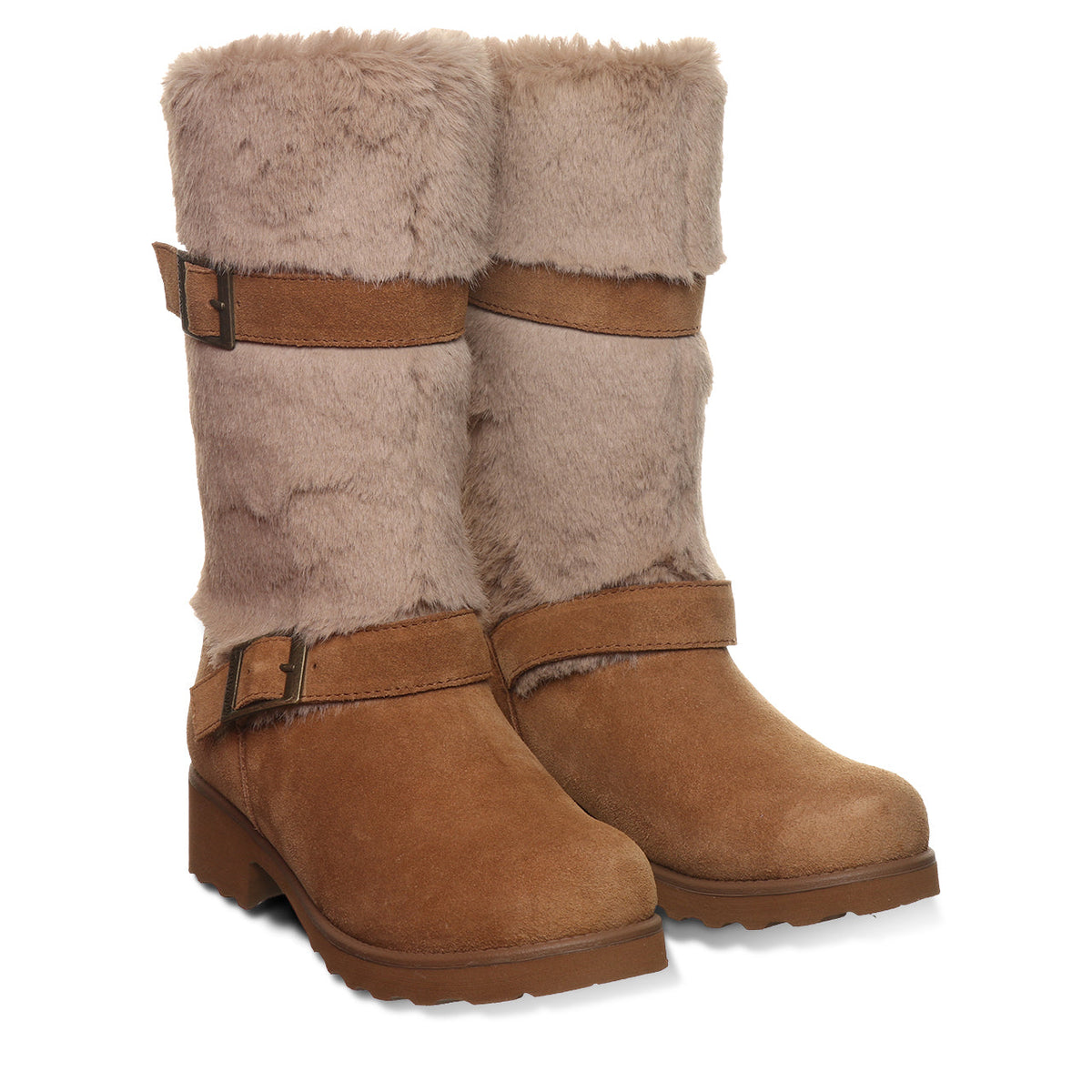 Octavia Faux Fur Trim Winter Boots in Hickory