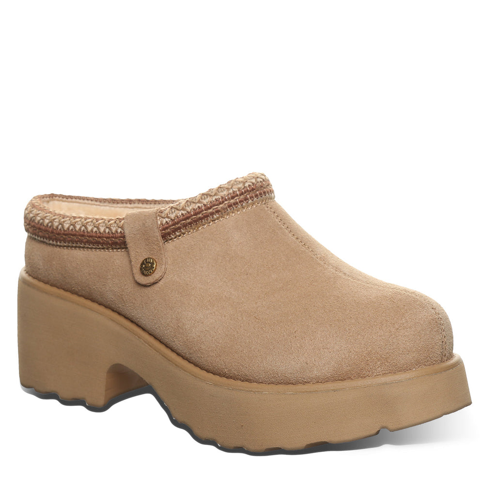 Haven Sherpa Lined Heeled Clogs in Toffee