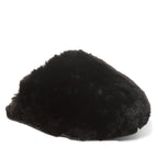 Silkie Oversized Faux Fur Slippers in Black