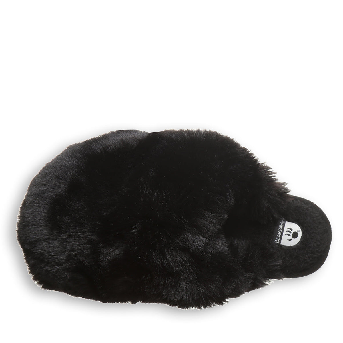 Silkie Oversized Faux Fur Slippers in Black