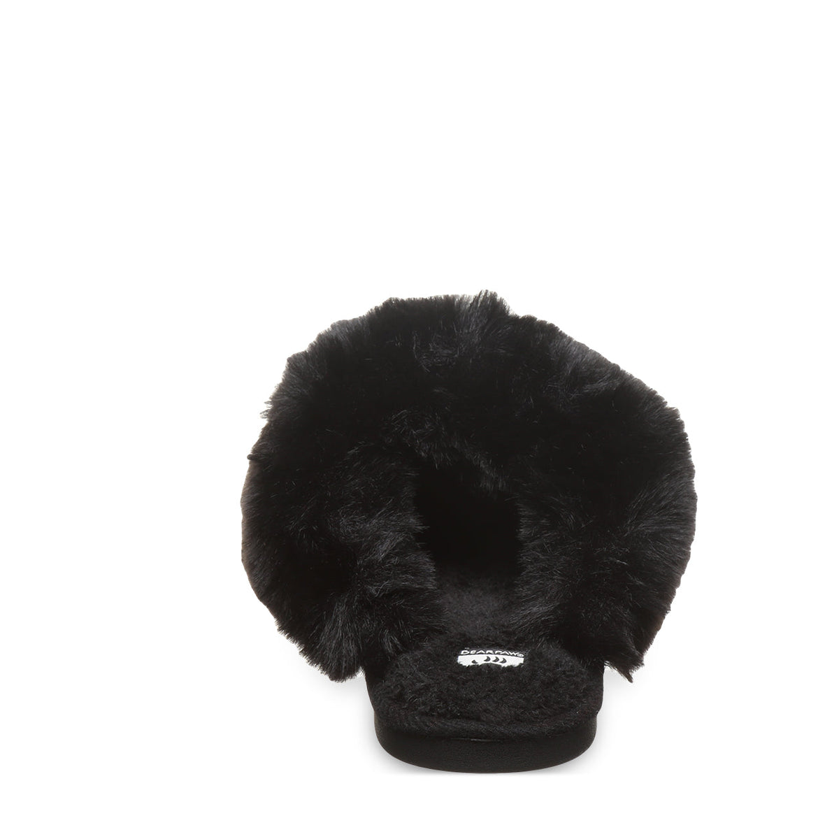 Silkie Oversized Faux Fur Slippers in Black