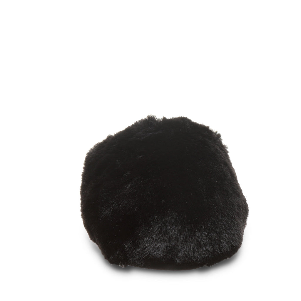 Silkie Oversized Faux Fur Slippers in Black