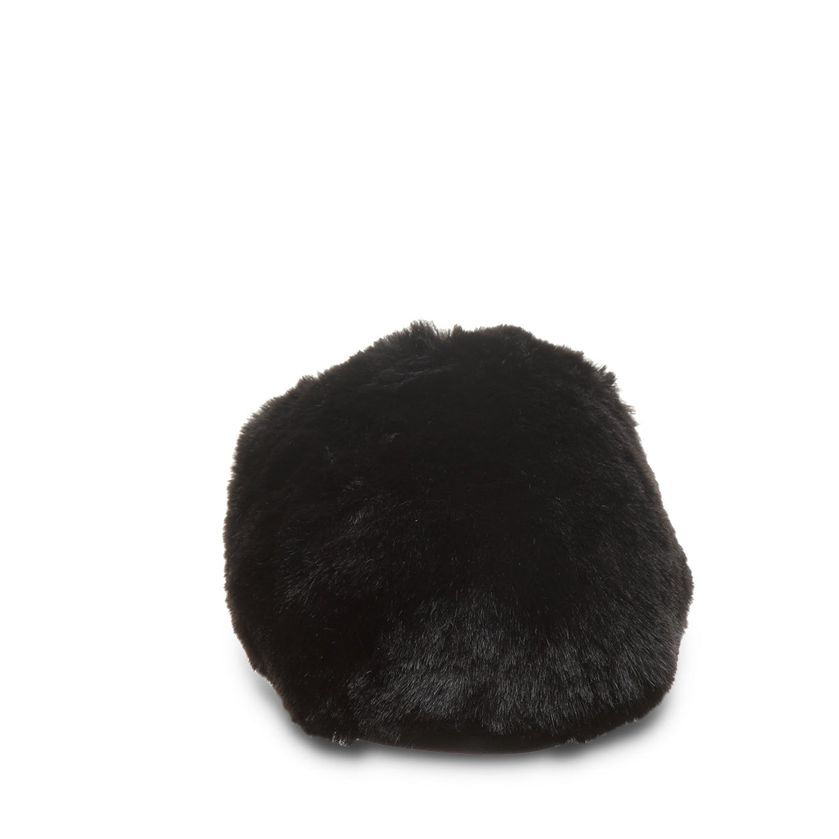 Silkie Oversized Faux Fur Slippers in Black
