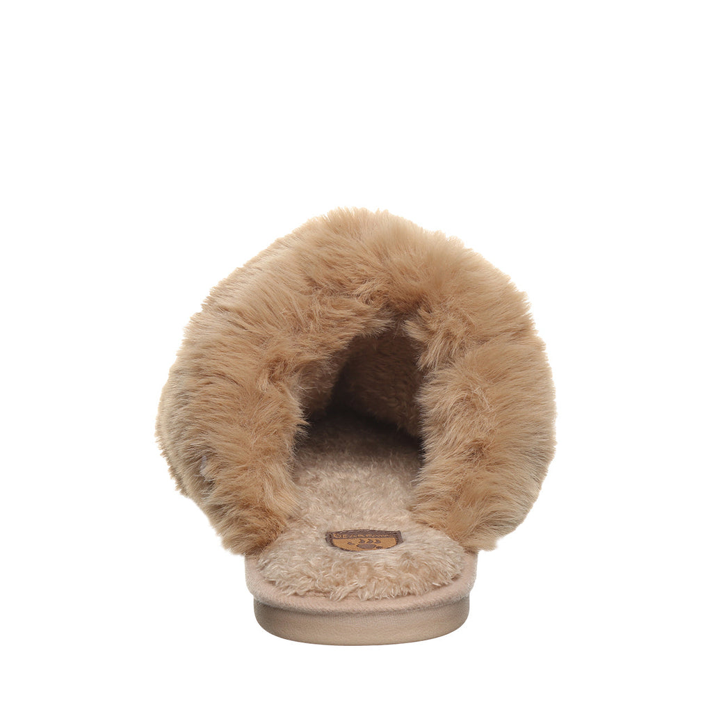 Silkie Ultra Plush Faux Fur Slippers in Tan