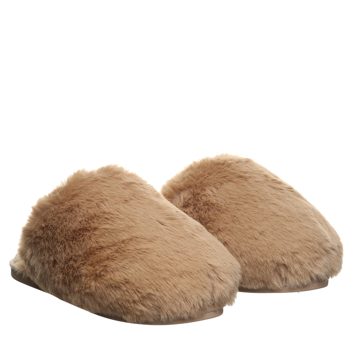 Silkie Ultra Plush Faux Fur Slippers in Tan