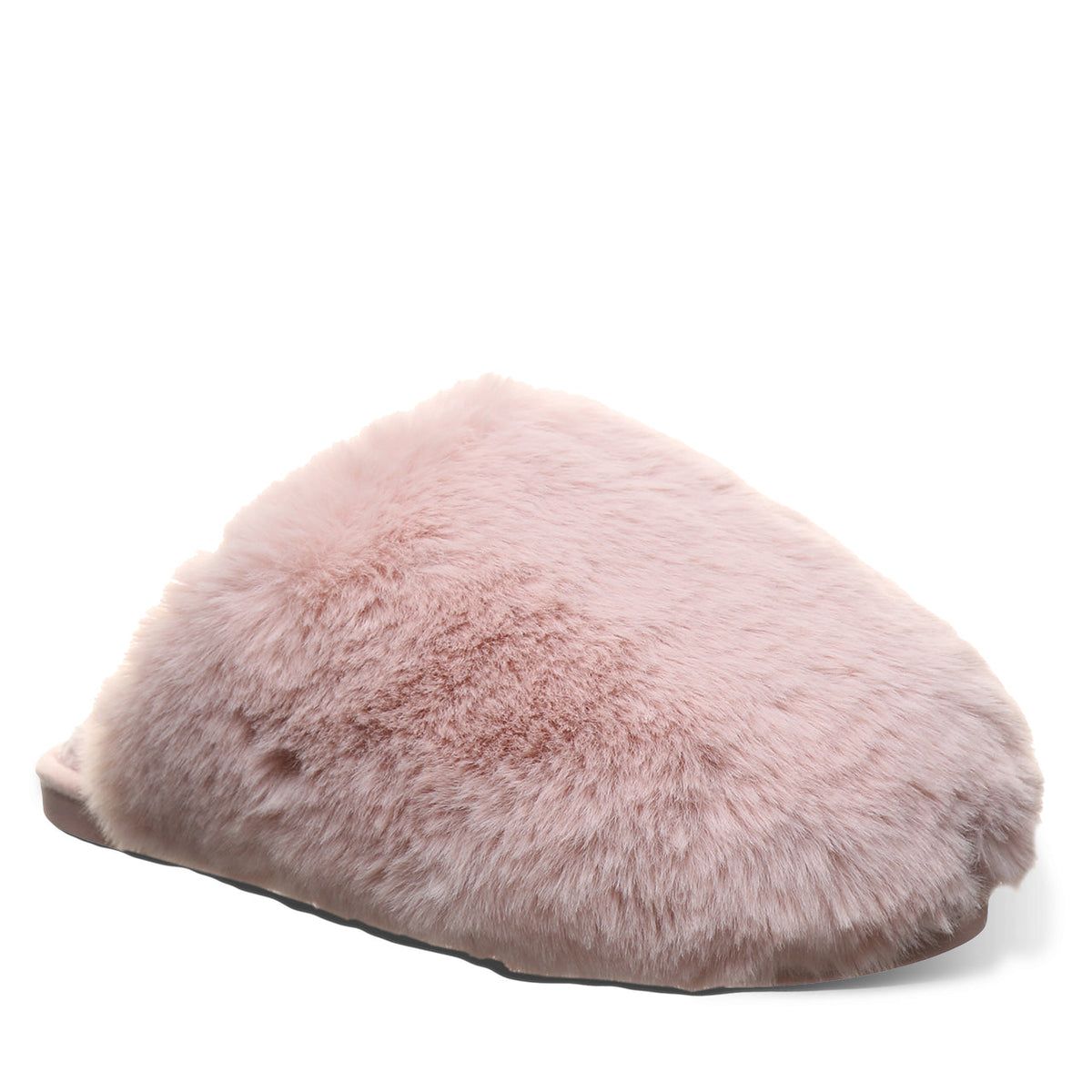 Silkie Plush Faux Fur Slippers in Blush