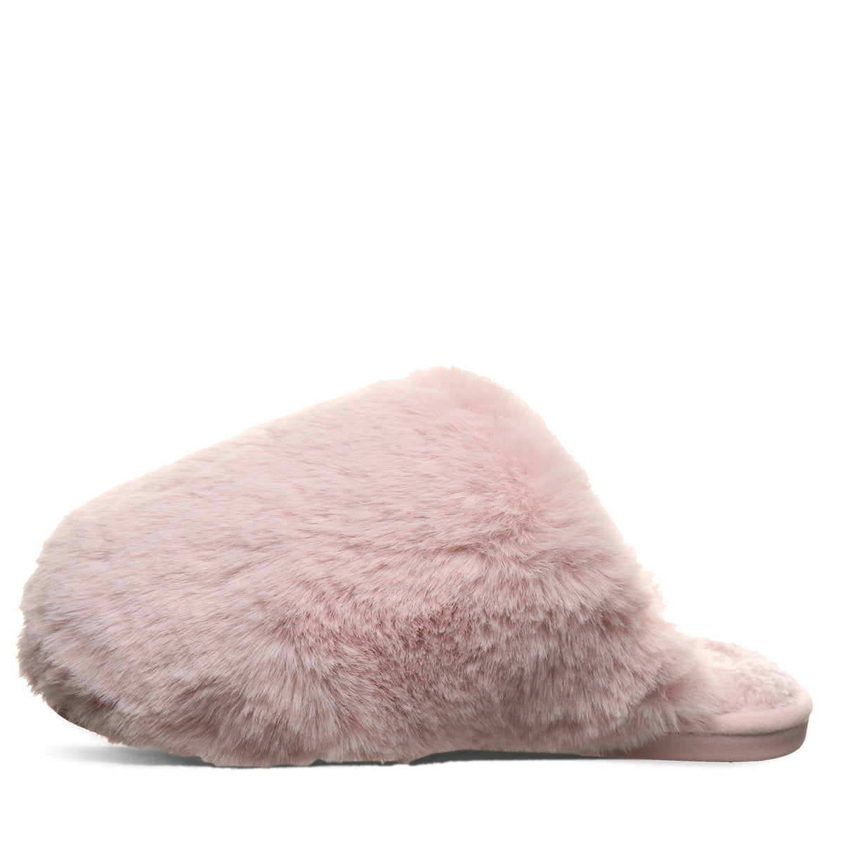 Silkie Plush Faux Fur Slippers in Blush