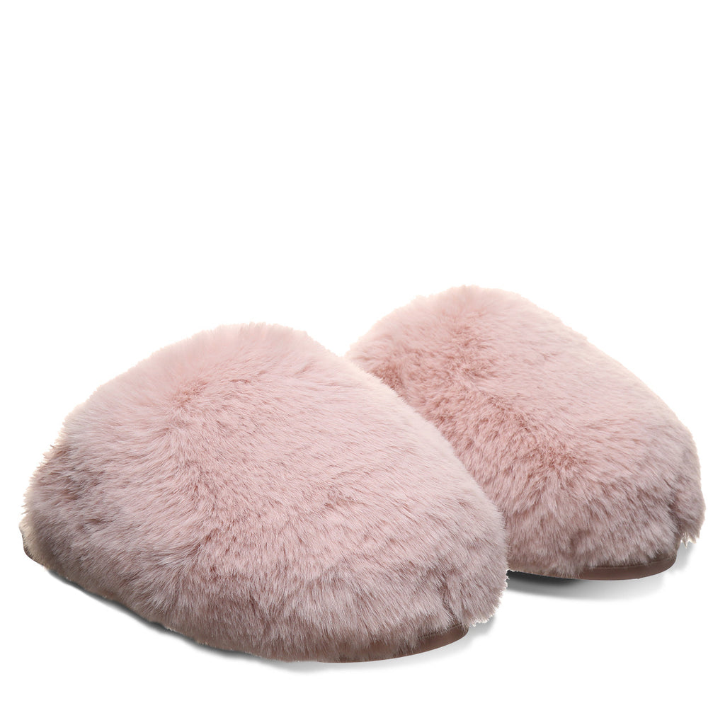 Silkie Plush Faux Fur Slippers in Blush