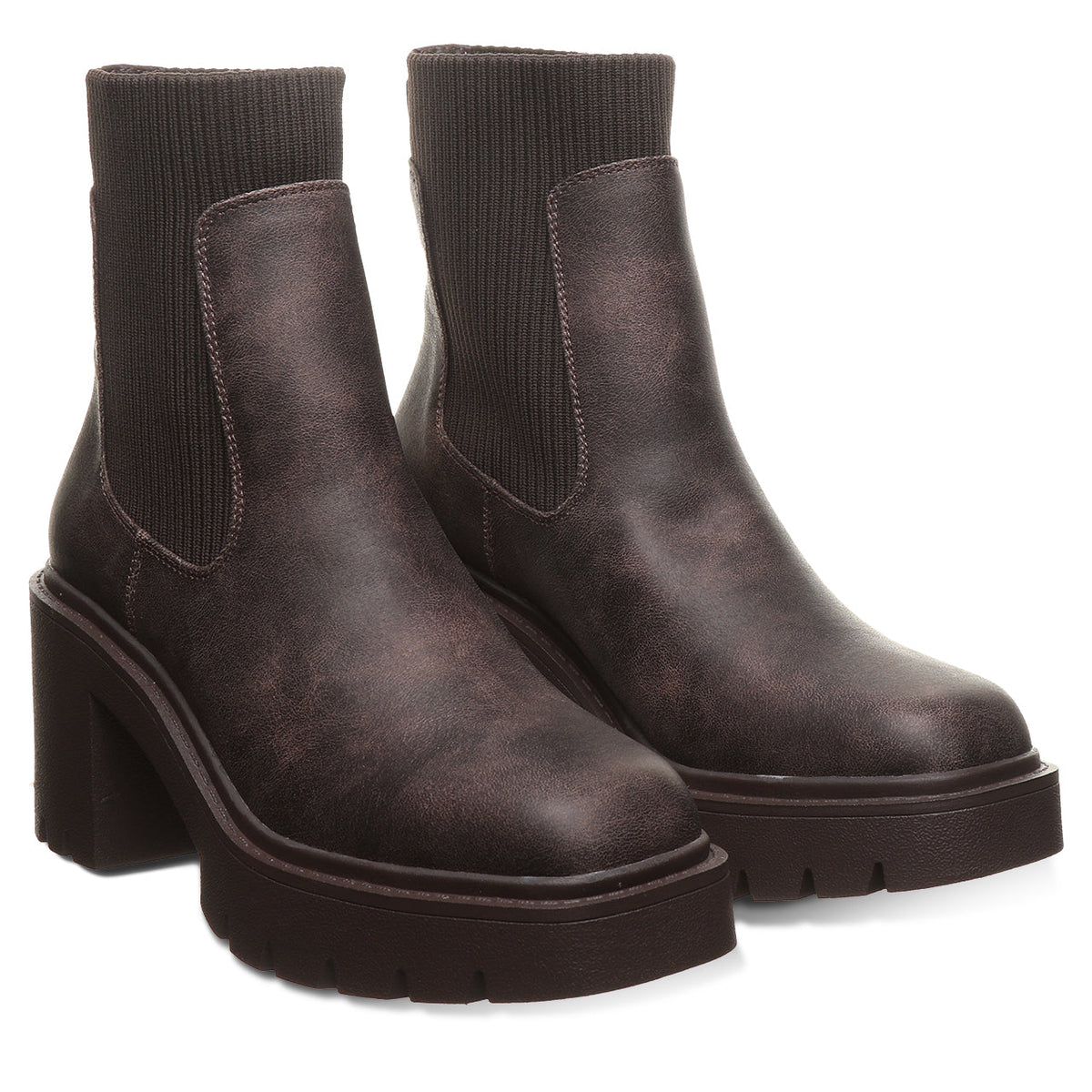 Bardot Lug Sole Chelsea Boots in Brown