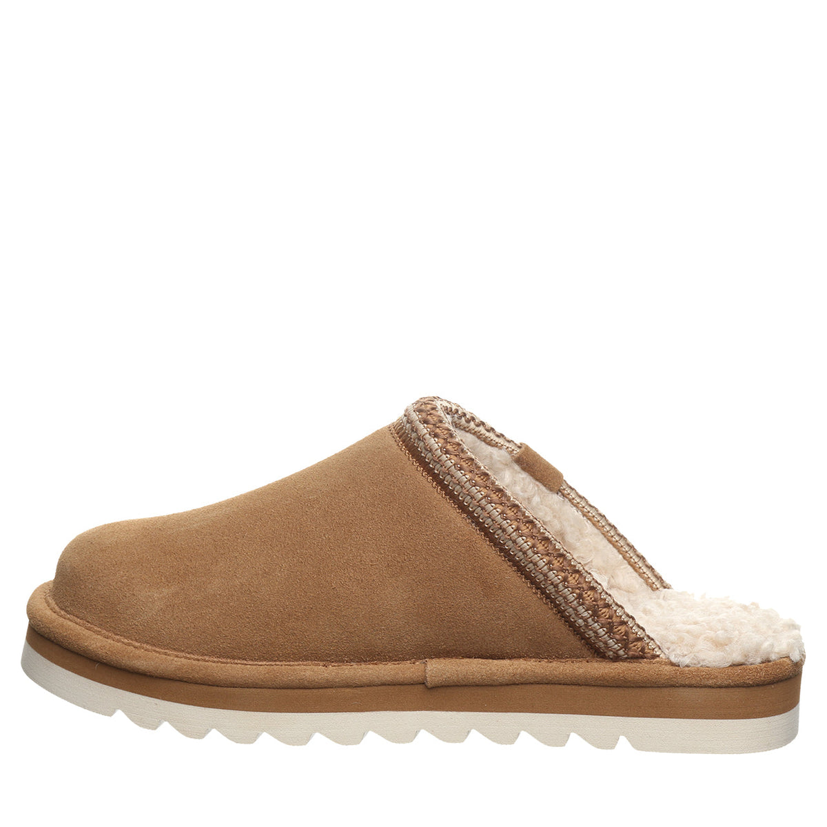Arden Suede Scuff Slippers in Hickory